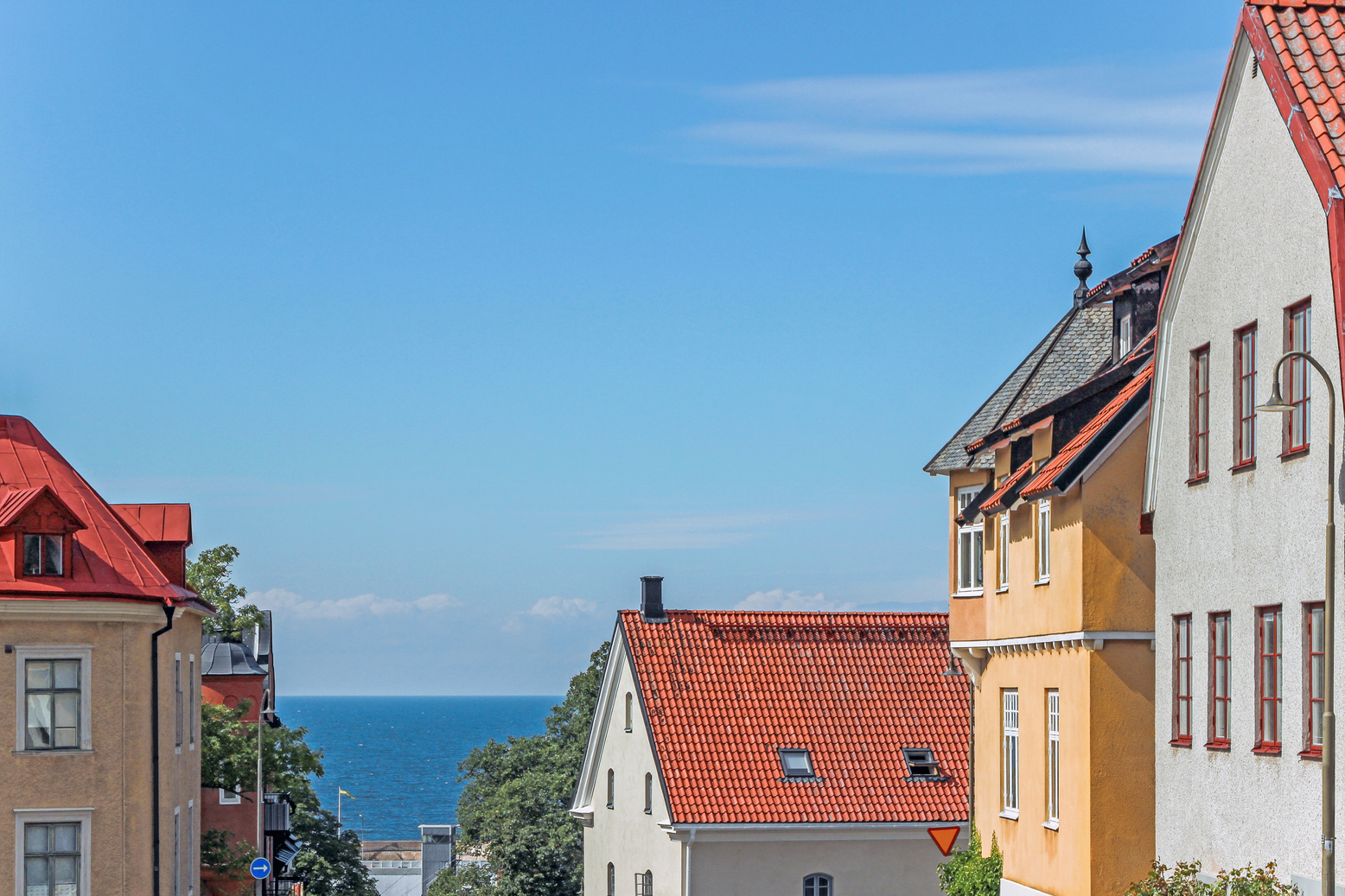 colorful buildings in visby sweden